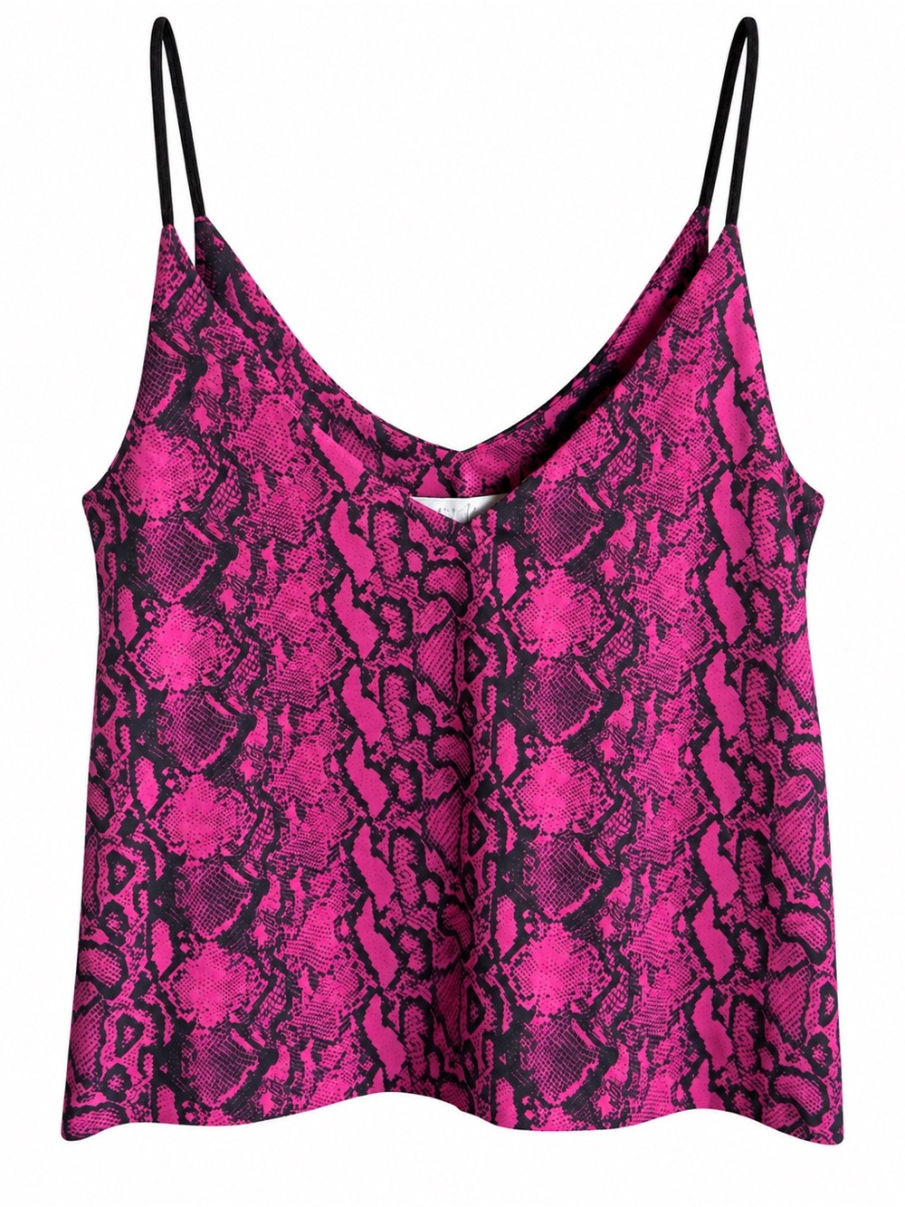 Twik Simons Pink Black Snakeskin Print Double Strap Camisole Top NWT Size M